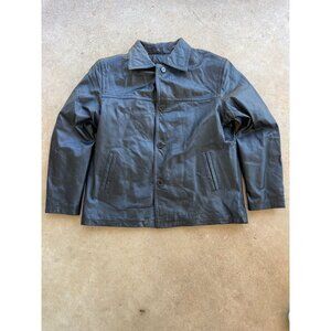 Vintage Carlo Bertini Mens Genuine Leather Jacket XXL Black